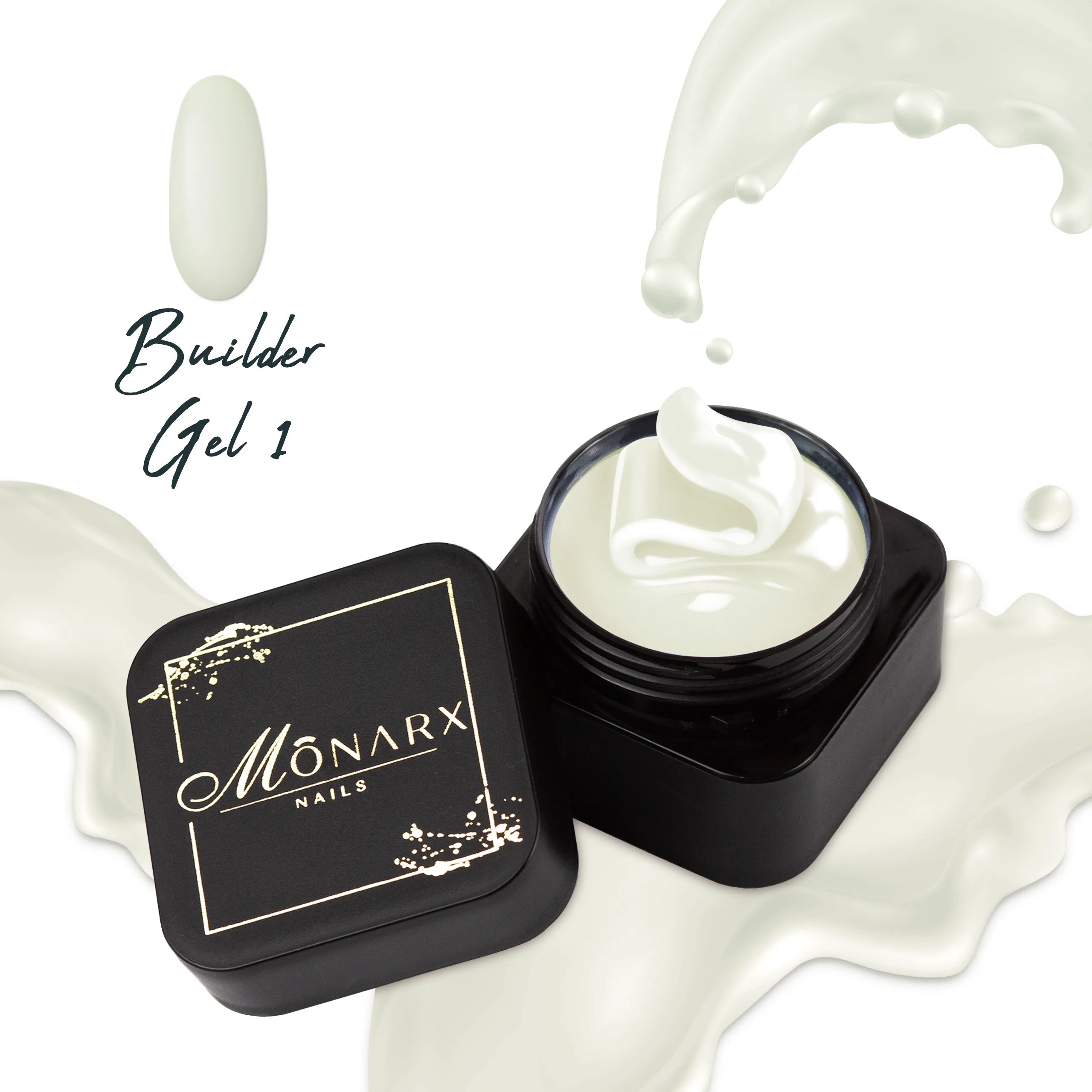 Monarx Builder Gel 1 – profesionalus gelis nagų priauginimui, atsparus, skaidrus, lengvai naudojamas.