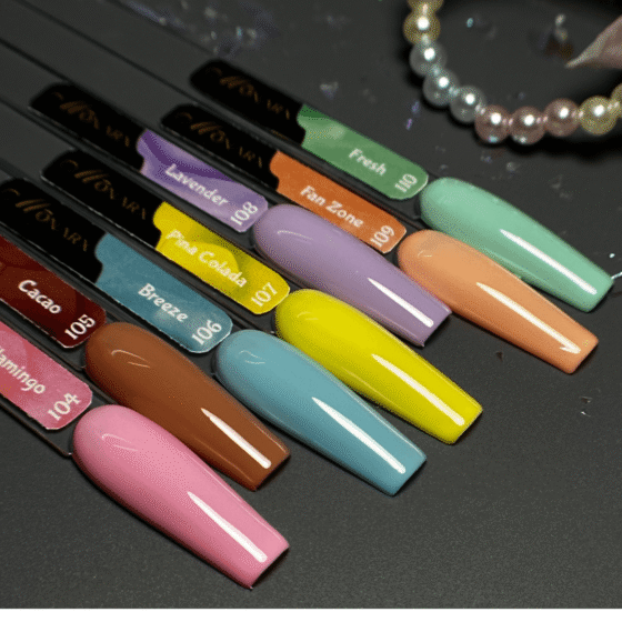 Monarx – Gelinis nagų lakas, šviežios ir gaivios spalvos, ilgalaikis ir blizgus efektas.