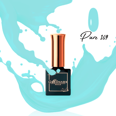 Monarx Pure 169 šviesiai rožinis hibridinis nagų lakas – švelnus ir elegantiškas atspalvis.