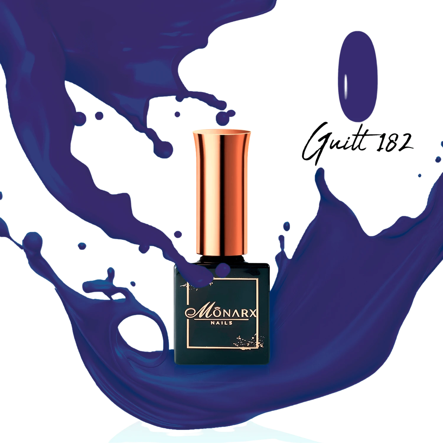 Monarx Guilt 182 bordo hibridinis nagų lakas – gilus ir išraiškingas atspalvis.