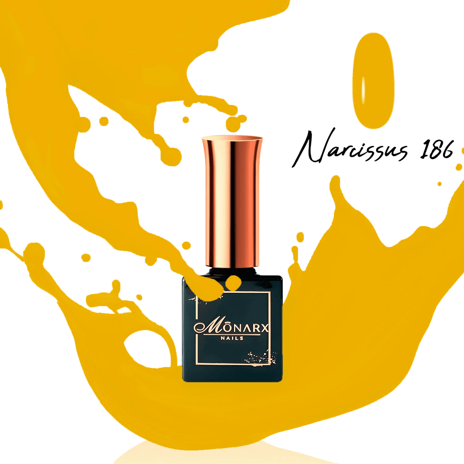 Narcissus 186 hibridinis nagų lakas Monarx Nails – šviesi ir žaisminga spalva jūsų nagams