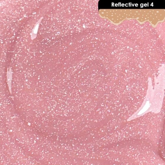 Geliai nagams - šviesą atspindintis Gel 4 pasižymi aukščiausia UV gelio technologija, leidžiančia sukurti unikalius ir blizgius nagų dizainus.