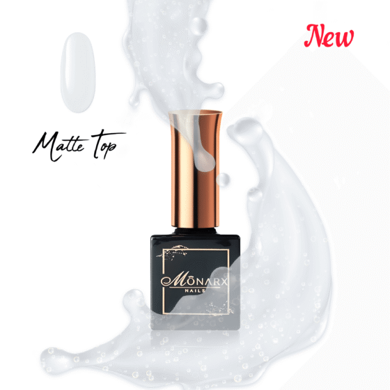 Viršutinis sluoksnis: Top Matt No Wipe - matinė viršutinė danga nagams, nesikaupia lipnumas. Užtikrina ilgalaikį rezultatą be nuvalymo.
