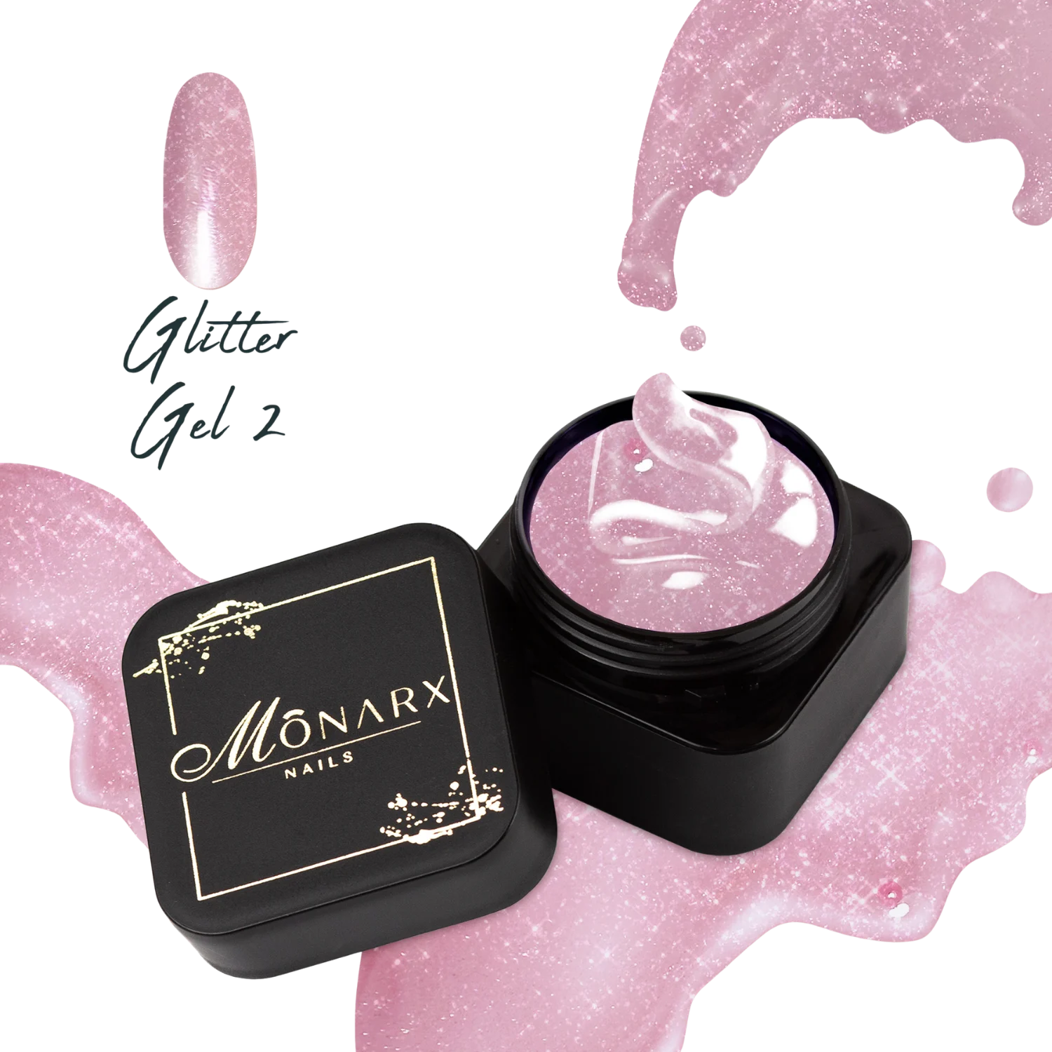 Glitter Gel 2 - Blizgantis UVLED gelis nagams – profesionali kokybė, Vidutinio tirštumo konsistencija užtikrina greitą ir patogų tepimą.