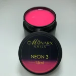 NEON GELIS 3 ryškiai geltonas vienfazis gelis be HEMA ir TPO, 15 ml