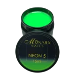 NEON GELIS 5 ryškiai geltonas vienfazis gelis be HEMA ir TPO, 15 ml