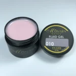 Fluid gelis 010 be HEMA ir TPO iš Monarx – skaidrus, lankstus gelis nagams