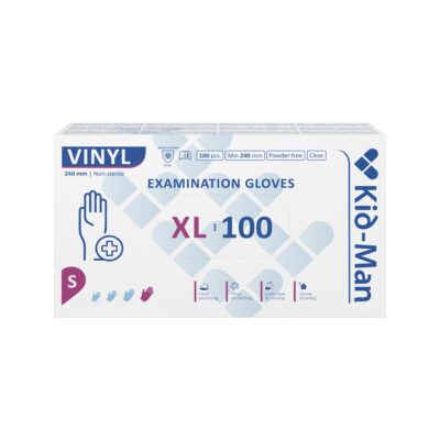 Kid-Man vienkartinės vinilo pirštinės, 100 vnt. (S–XL)
