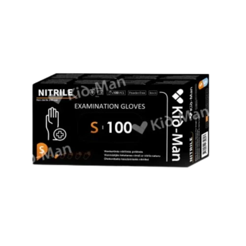 Juodos vienkartinės nitrilo pirštinės, 100 vnt. geliai.lt