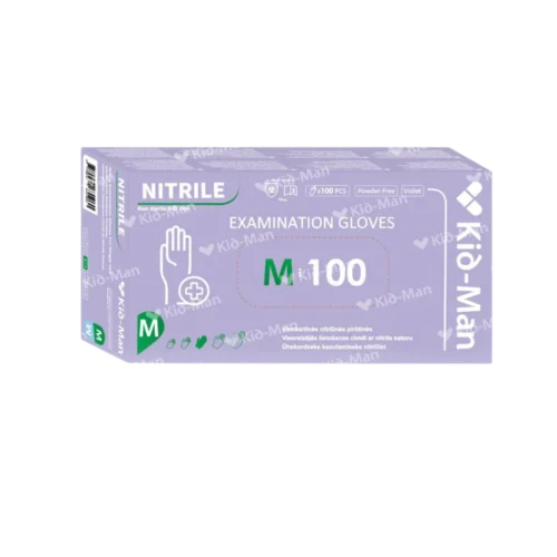Violetinės vienkartinės nitrilo pirštinės, 100 vnt. geliai.lt