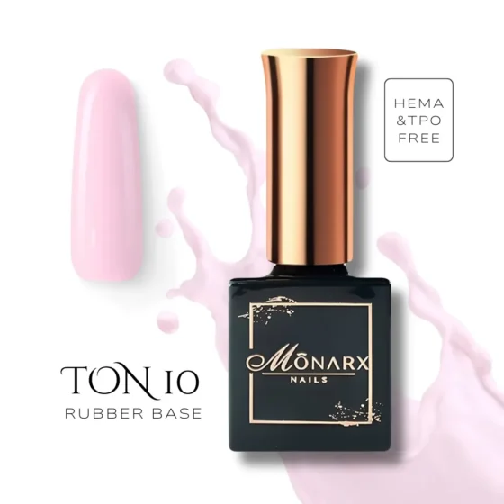 Rubber Base TON 10 – natūralios spalvos nagų bazei ir modeliavimui