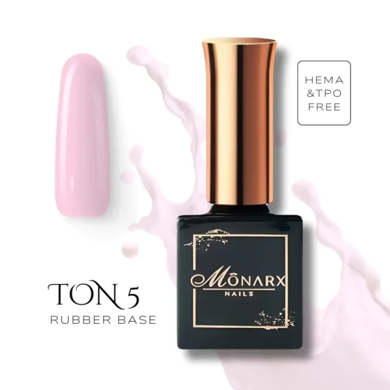 Rubber Base TON 5 – natūralios spalvos nagų bazei ir modeliavimui