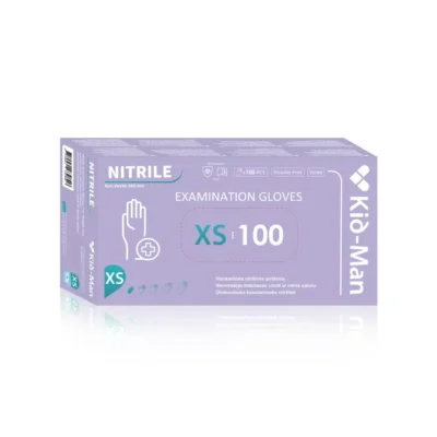 Violetinės vienkartinės nitrilo pirštinės, 100 vnt. | geliai.lt