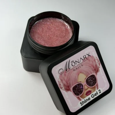 Aukštos kokybės nagų gelis su blizgučiais Shine Gel 2. Suteikite manikiūrui ypatingą spindesį, taupykite laiką ir džiuginkite klientes. Užsisakykite geliai.lt