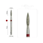Deimantinė „Liepsnelė“ – smulkus abrazyvas, raudona žyma 2,1 mm M01