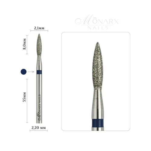 Deimantinė „Liepsnelė“ – vidutinio grubumo, mėlyna žyma 2,1 mm