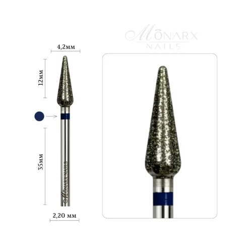 Deimantinis „Lašas“ – vidutinio grubumo, mėlyna žyma 4,2 mm