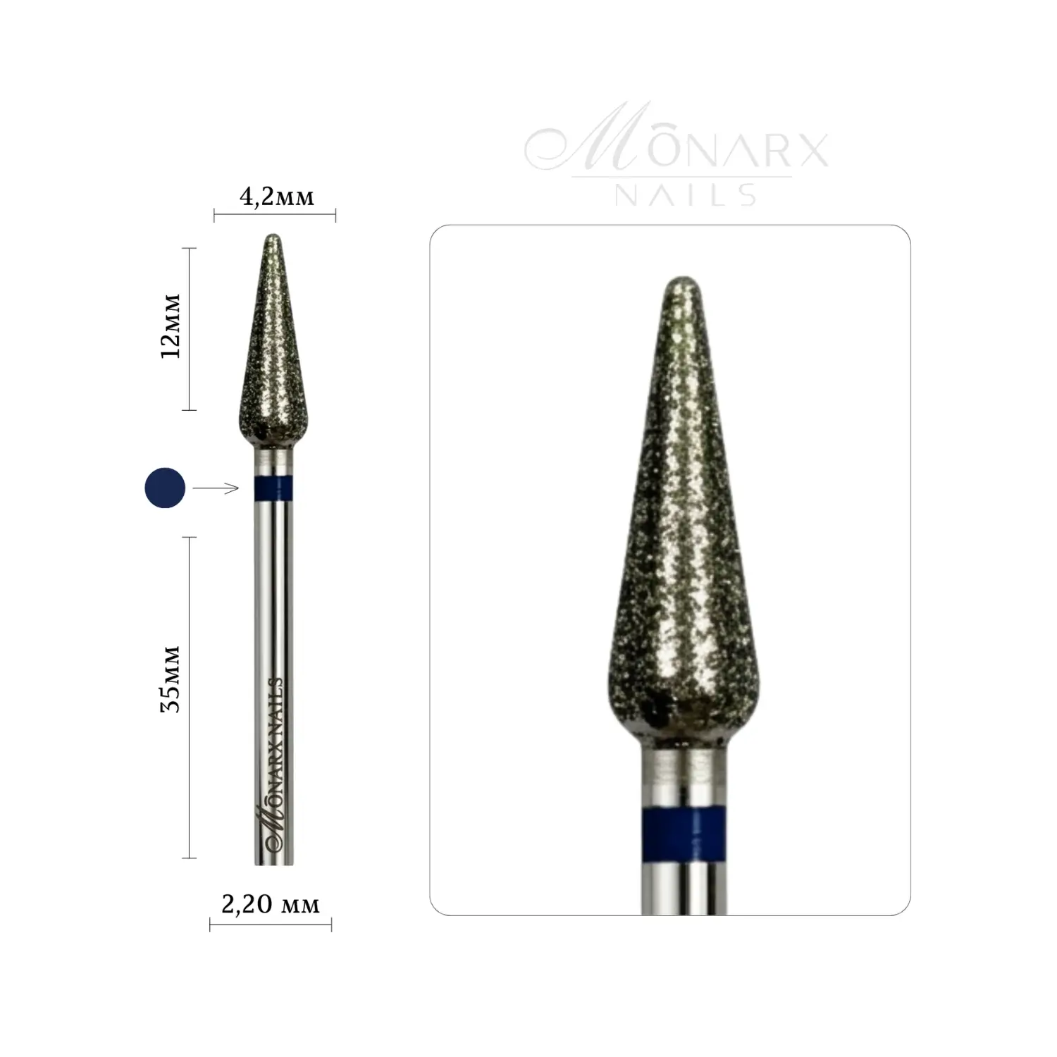 Deimantinis „Lašas“ – vidutinio grubumo, mėlyna žyma 4,2 mm