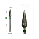 Deimantinis „Lašas“ – stambesnio grubumo, žalia žyma 4,2 mm